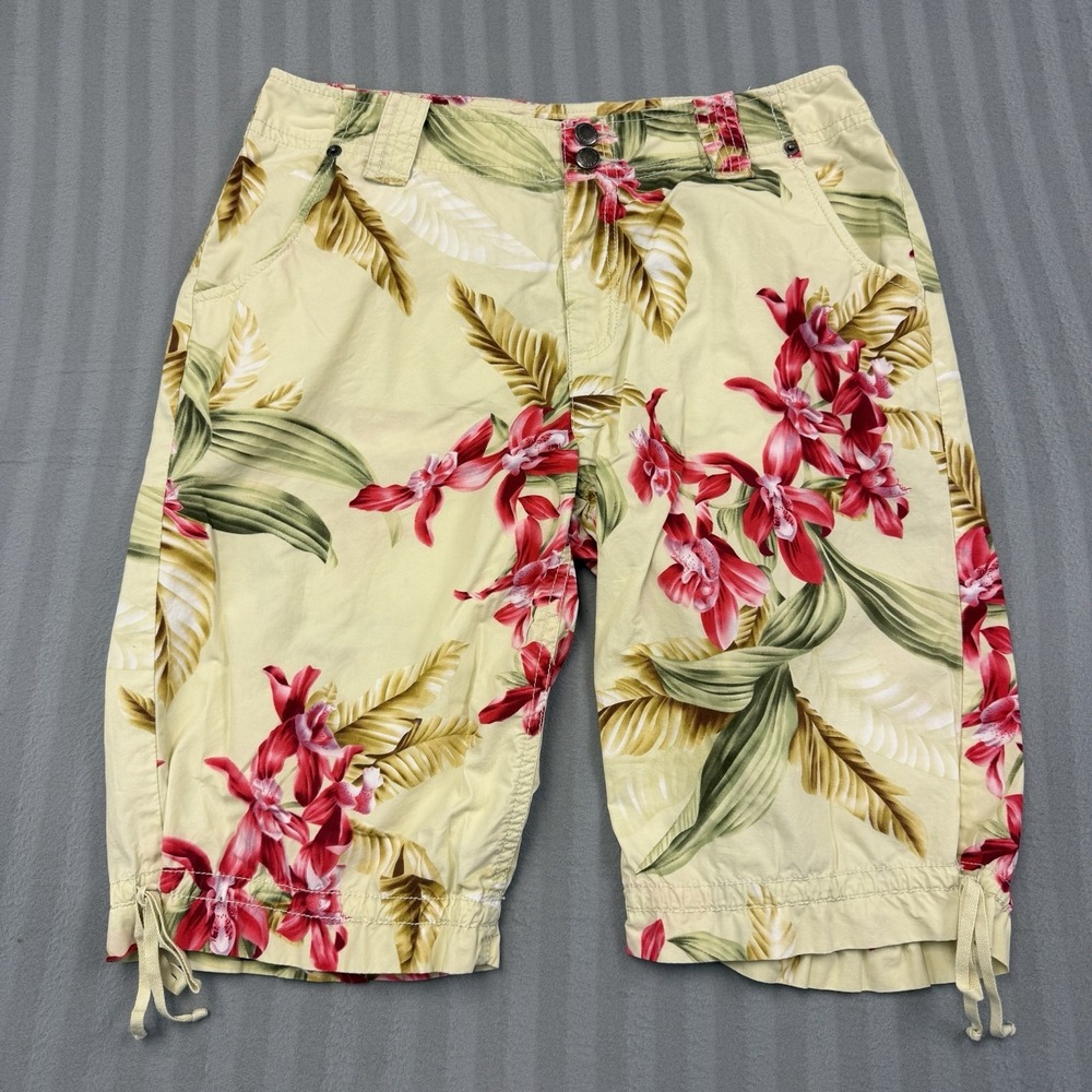 Caribbean Joe Let Go Petite Size 4P Floral Multicolor Shorts Golf Tennis
